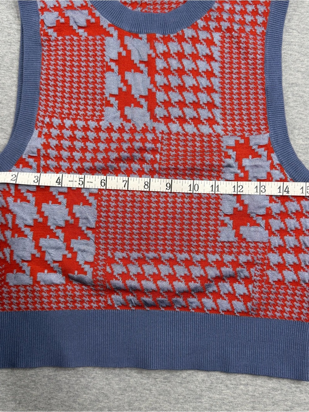 Ray BEAMS Tokyo fashion Patchwork Sweater Vest Women Small Preppy Academic Chic - Picture 6 of 9